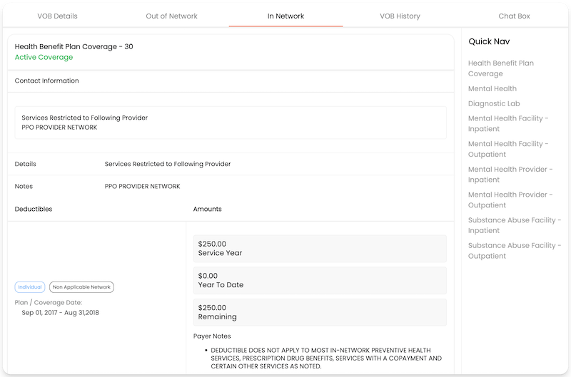 Health Benefits Coverage UI VerifyTreatment